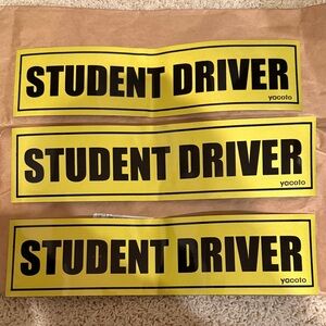 3 pk Student Driver Magnets - Yellow and Black